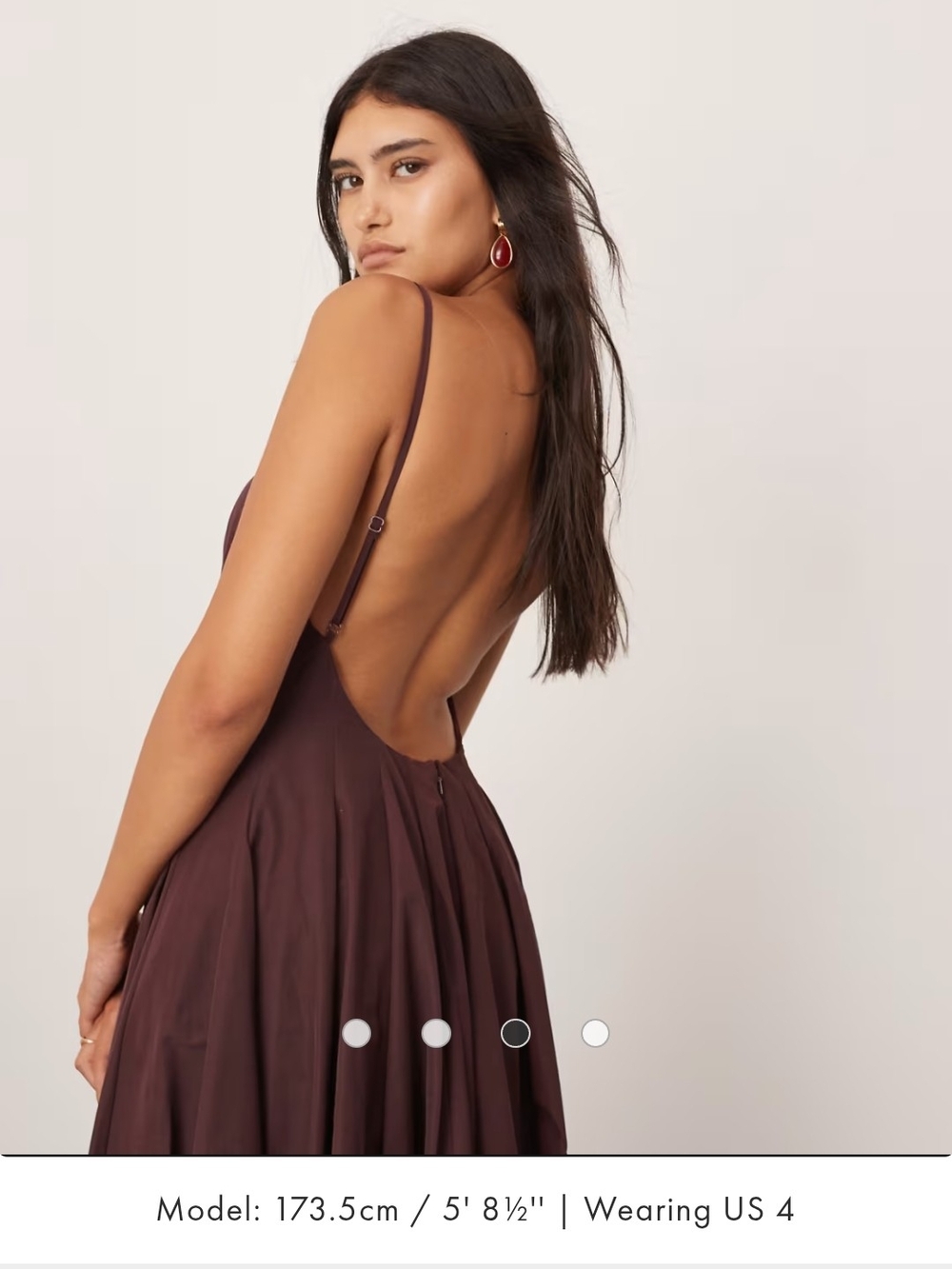 ASOS Burgundy Sleeveless A-Line Midi Dress - Picture 2 of 6